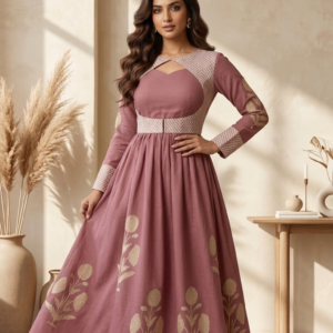 Dusty Rose Designer Anarkali Dress
