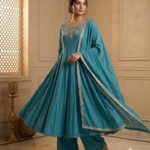 Teal Aura Anarkali